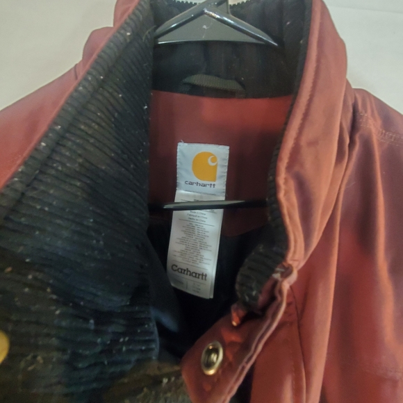 Carhartt Jacket Men’s XLT Maroon Insulated Nylon Full-Zip Work J174 RDW - Picture 2 of 6